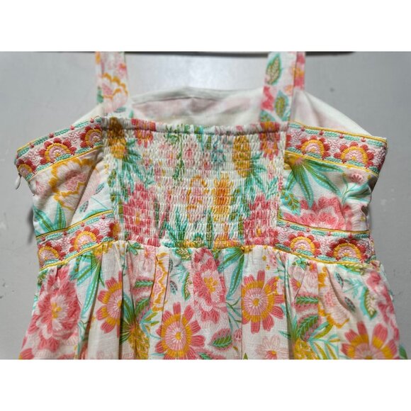 Rachel Zoe Tropical Pineapple Maxi Dress 4 Floral Embroidered Tiered Babydoll - Picture 11 of 15